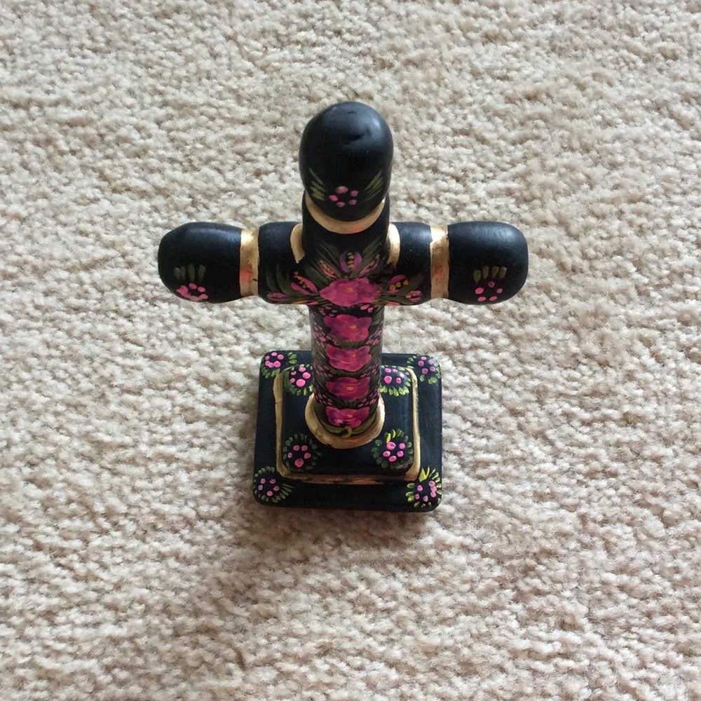 New hand painted wood cross from Chiapas, Mexico. - Picture 3 of 7